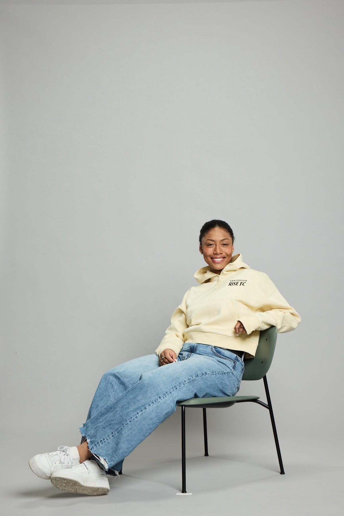 Butter Yellow Cropped Half Zip Hoodie